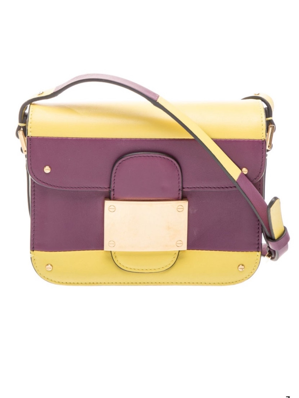 Valentino Purple and Yellow Leather Crossbody Bag